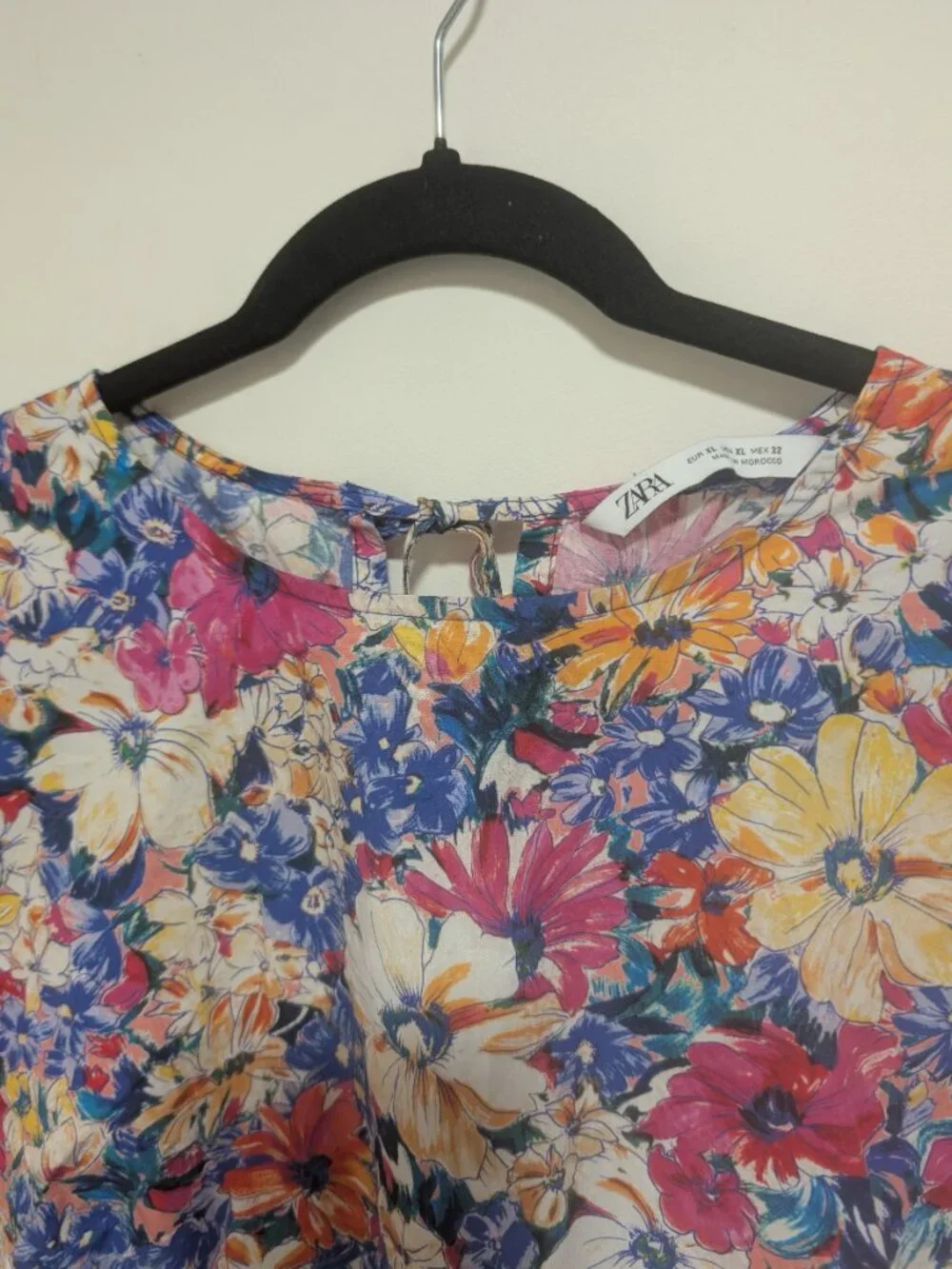 Zara | Vibrant Floral Poplin Peplum Blouse In Multicolor - Picture 8 of 11